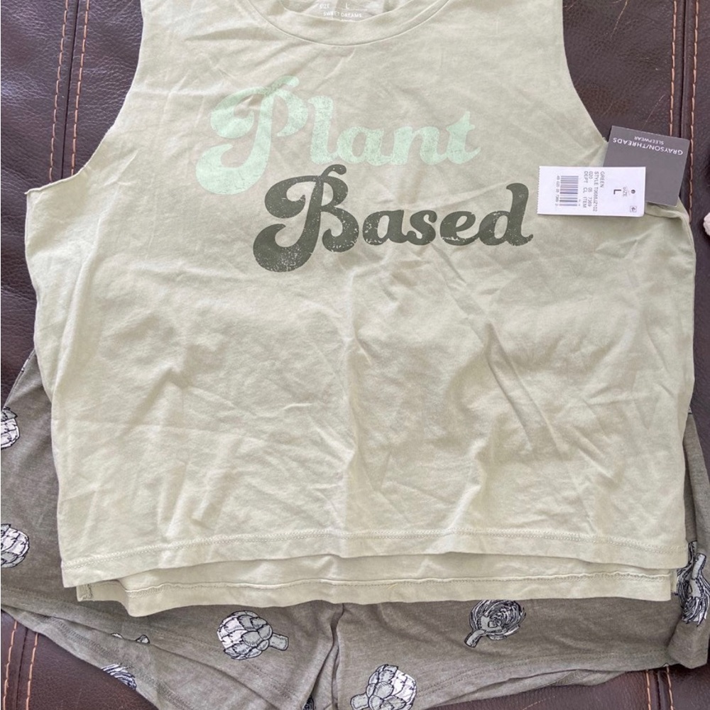 NEW Plant Based Sleeveless and Shorts Pajama Set